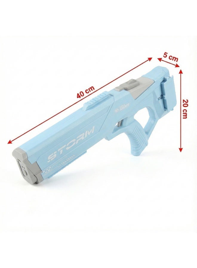 REZZOSS Storm Electric Water Gun for Adults & Kids – 600ml High Capacity Automatic Squirt Blaster | 39ft Long Range Rechargeable Water Pistol Toy | Powerful Summer Pool Beach Party Soaker | Outdoor Fighting Game Gift | Blue Storm - Image 4