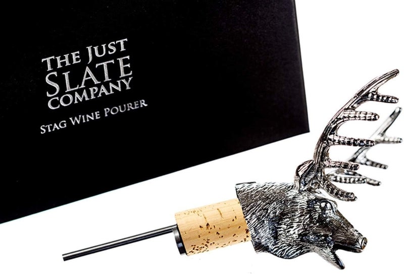 The just slate company مُسكب نبيذ من الفولاذ المقاوم للصدأ والفلين على شكل غزال - Image 2