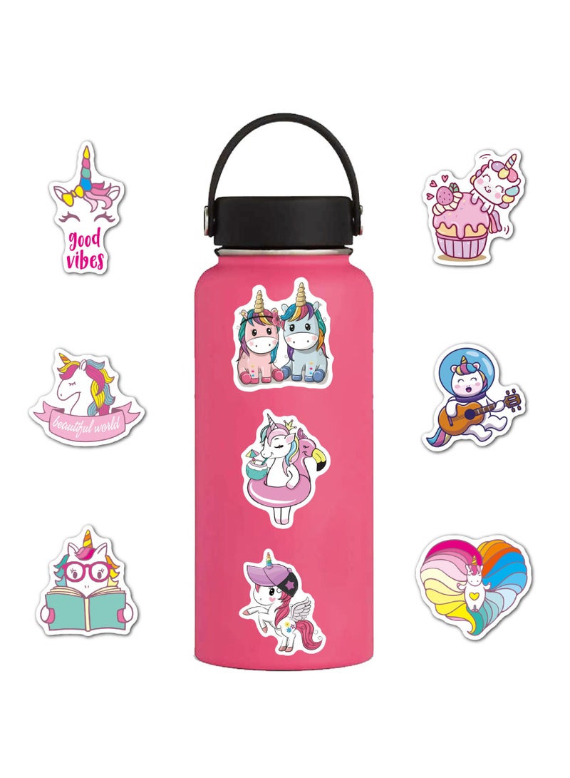 100 قطعة من ملصقات يونيكورن اللطيفة المقاومة للماء من الفينيل يونيكورن لزجاجات المياه وأجهزة الكمبيوتر المحمولة وأجهزة الكمبيوتر المحمولة ووسادة الهاتف الملونة للفتيات المراهقات والبالغين - Image 4
