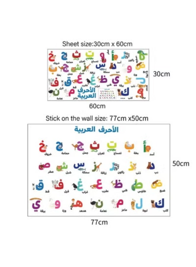 Arabic Alphabet Wall Decals – 28 Peel & Stick Letters Stickers, Educational Wall Art for Kids Bedroom, Nursery & Classroom, Removable & Non-Toxic - Image 5