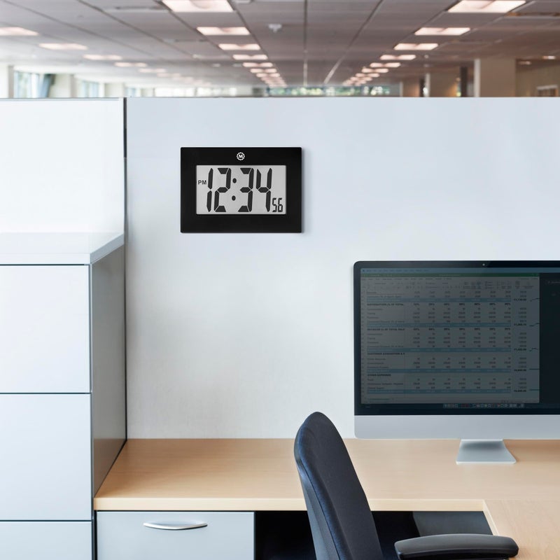 MARATHON Large Digital Wall Clock with 8â€ Display, Black - Easy to Read - Image 4