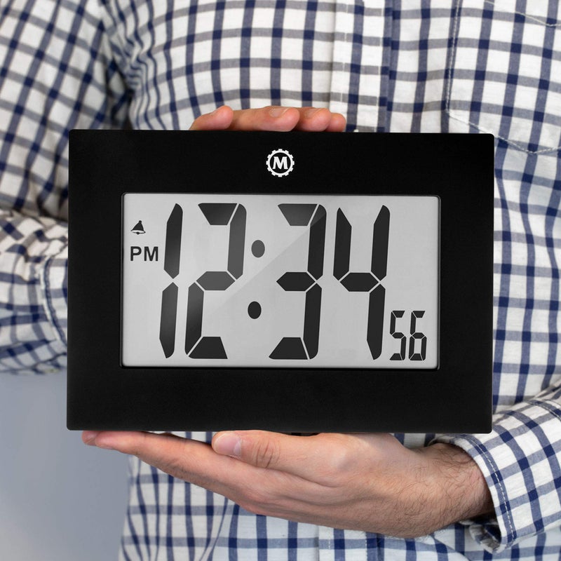 MARATHON Large Digital Wall Clock with 8â€ Display, Black - Easy to Read - Image 2