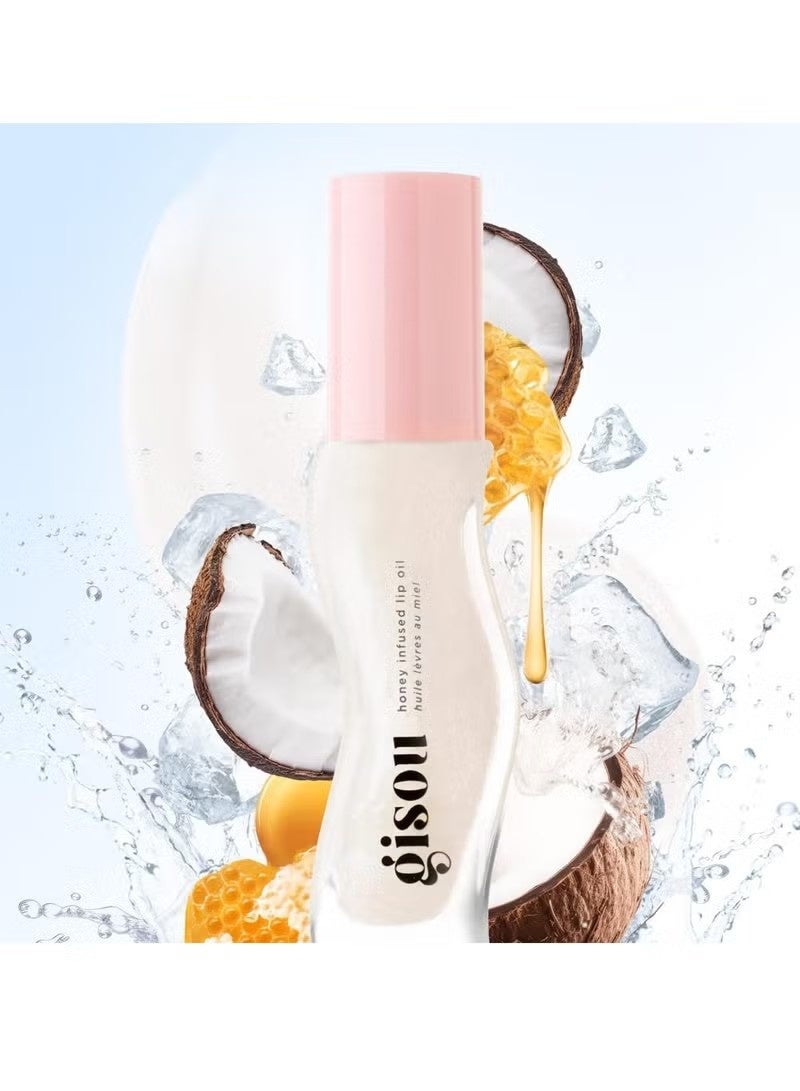 Gisou Honey Infused Lip Oil Coconut Frost 8ml - Image 4