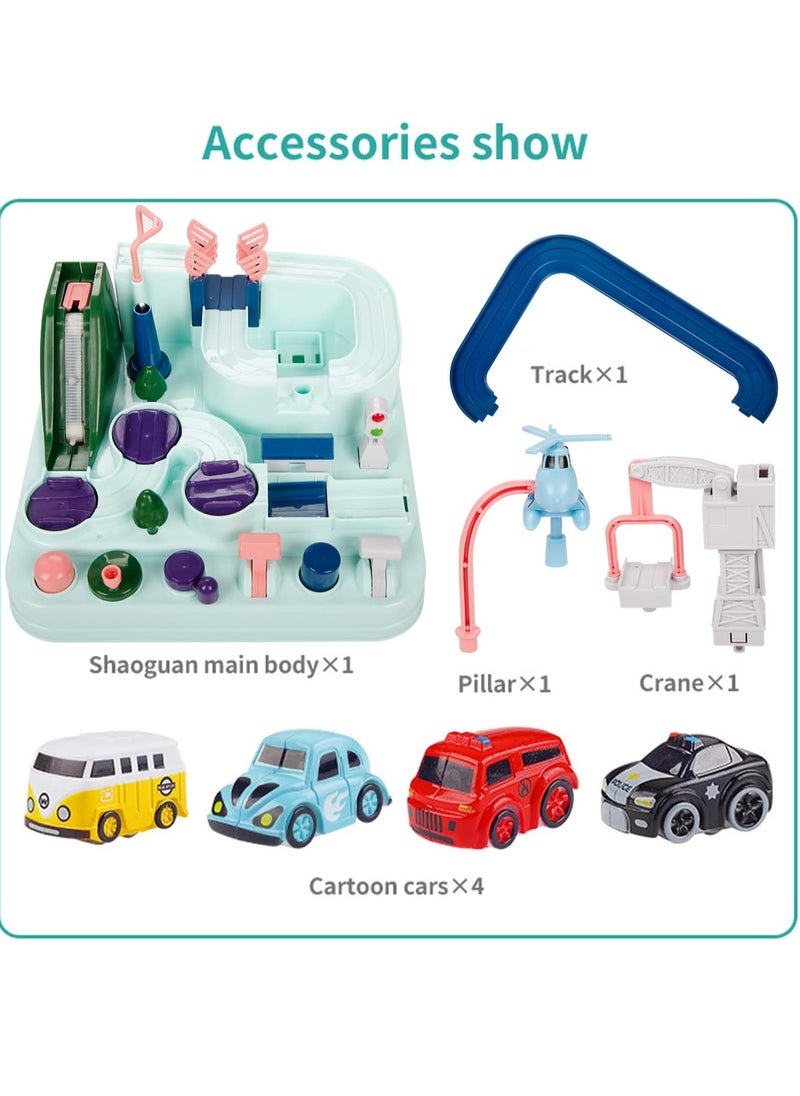 Gonice - Car Adventure Toys, Kids Race Track Toys for 3 4 5 6 7 Years Old Boys Girls, Puzzle Rail Car, City Rescue Toy w/ 4 Mini Cars - Image 1