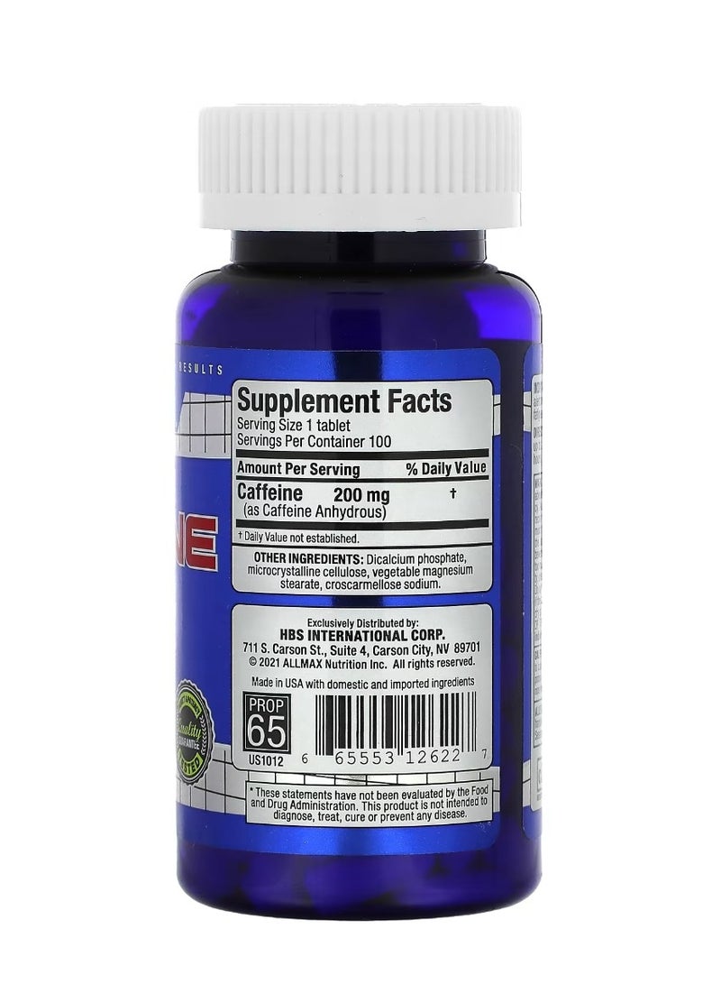 Allmax Essentials Caffeine 200 mg 100 Tablets  - Image 2