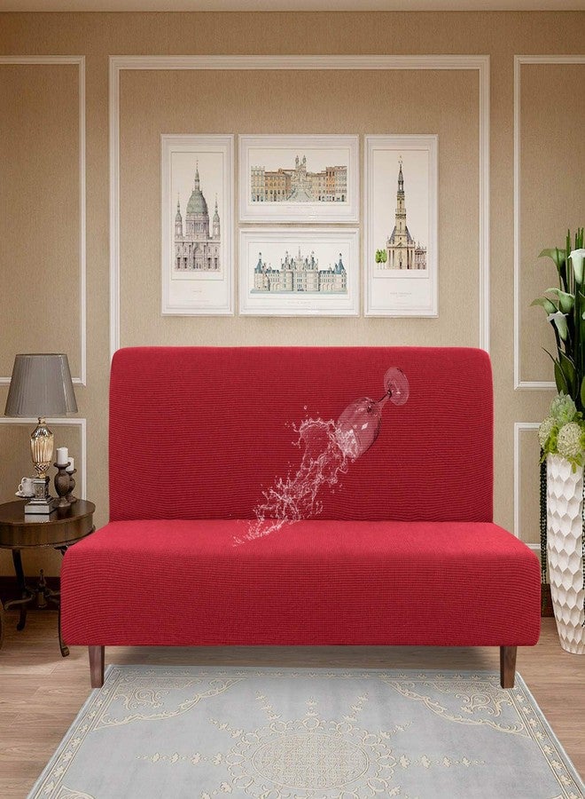 إيزي-جوينج غطاء فوتون سهل الاستخدام ومقاوم للماء بنسبة 100%، غطاء أريكة مزدوج مقاوم للماء للفوتون، غطاء أريكة من قماش الجاكار المطاطي، واقي أثاث مانع للتسرب للأطفال والحيوانات الأليفة والكلاب والقطط (متوسط، أحمر عيد الميلاد) - Image 2