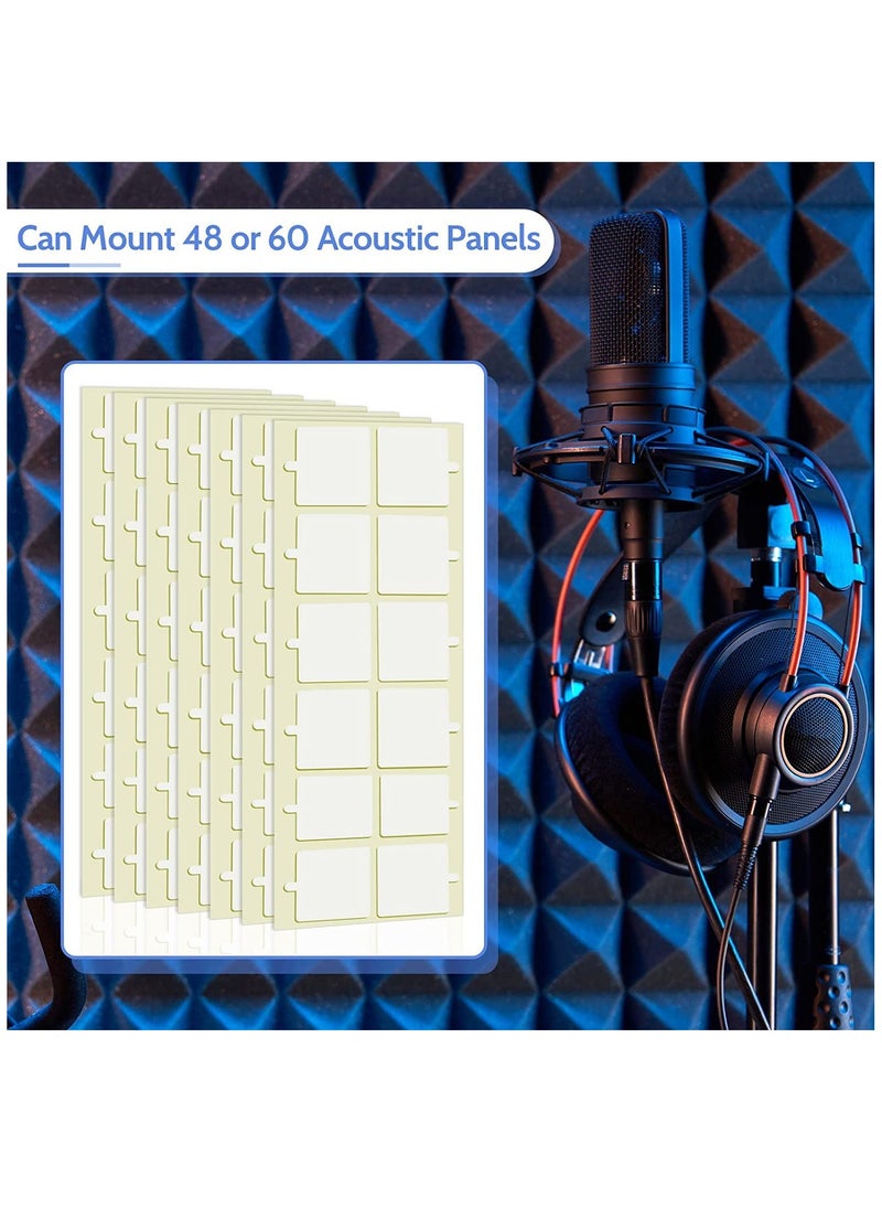 KASTWAVE - Square Double Sided Tape Sticker Acoustic Panel Adhesive Acoustic Panel Tape Sound Proofing Tape Adhesive Mounting Strips Double Sided Tape Squares for Acoustic Foam Panels, 1.4 inch(240 Pcs) - Image 1