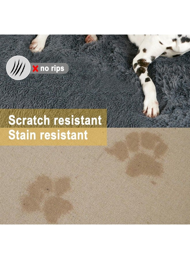 كودي سرير للكلاب للأريكة - أسرّة للكلاب المهدئة للكلاب الكبيرة جدًا، سرير مخملي رقيق للحيوانات الأليفة، سرير للكلاب مضاد للقلق مع غطاء قابل للإزالة والغسل للكلاب والقطط، رمادي غامق، 45X37X6 بوصات - Image 3