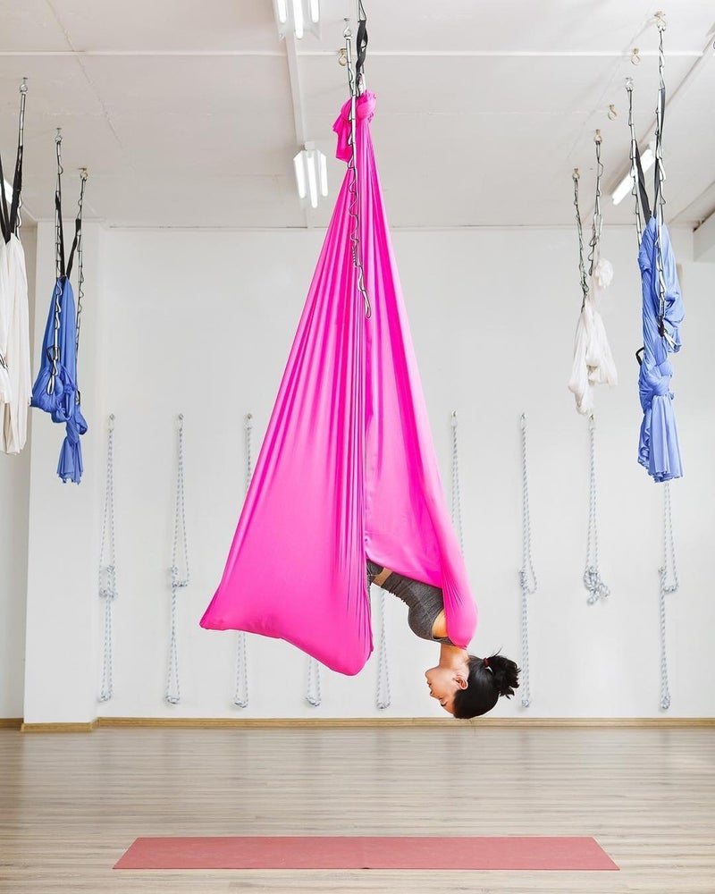Flife F.Life Premium Aerial Yoga Hammock - 5.5 Yards Silk Fabric Swing for Antigravity Yoga & Inversion - Daisy Chain, Carabiner & Pose Guide - Image 4