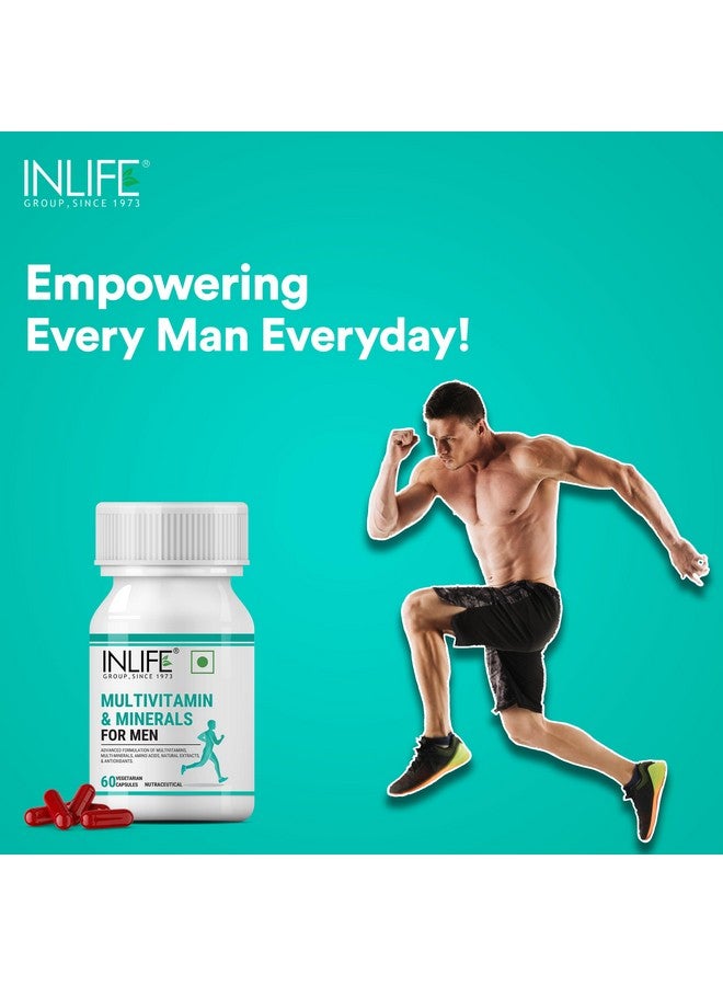 INLIFE متعدد الفيتامينات للرجال مع البيوتين والجينسنغ والأشواغاندا والزنك والمغنيسيوم وفيتامين D3 وB12 والمعادن والأحماض الأمينية ومضادات الأكسدة - 60 كبسولة (عبوة من 2، 120)  - Image 5