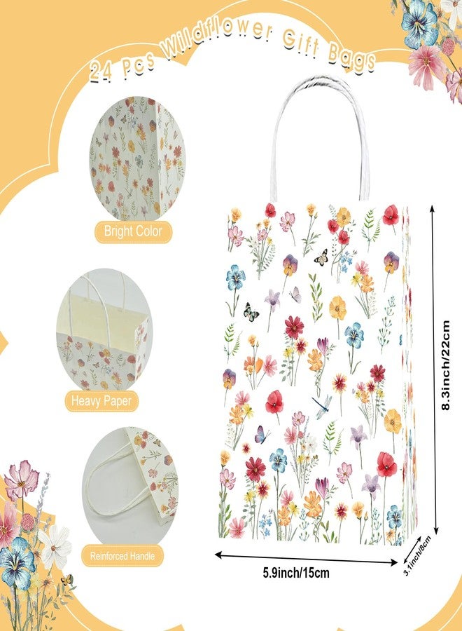 Lecheme Floral Gift Bags 24 PCS Wildflower Welcome Bags With Handles for Wedding Bridal Shower Engagement Love in Bloom Party Favors - Image 2