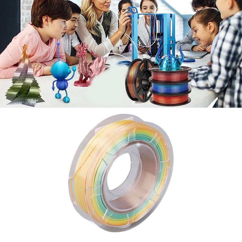 Silk Shiny Fast Color Gradient Multicolored PLA Filament 200g Bundle 175mm For 3D Printing Art Crafts - Image 3