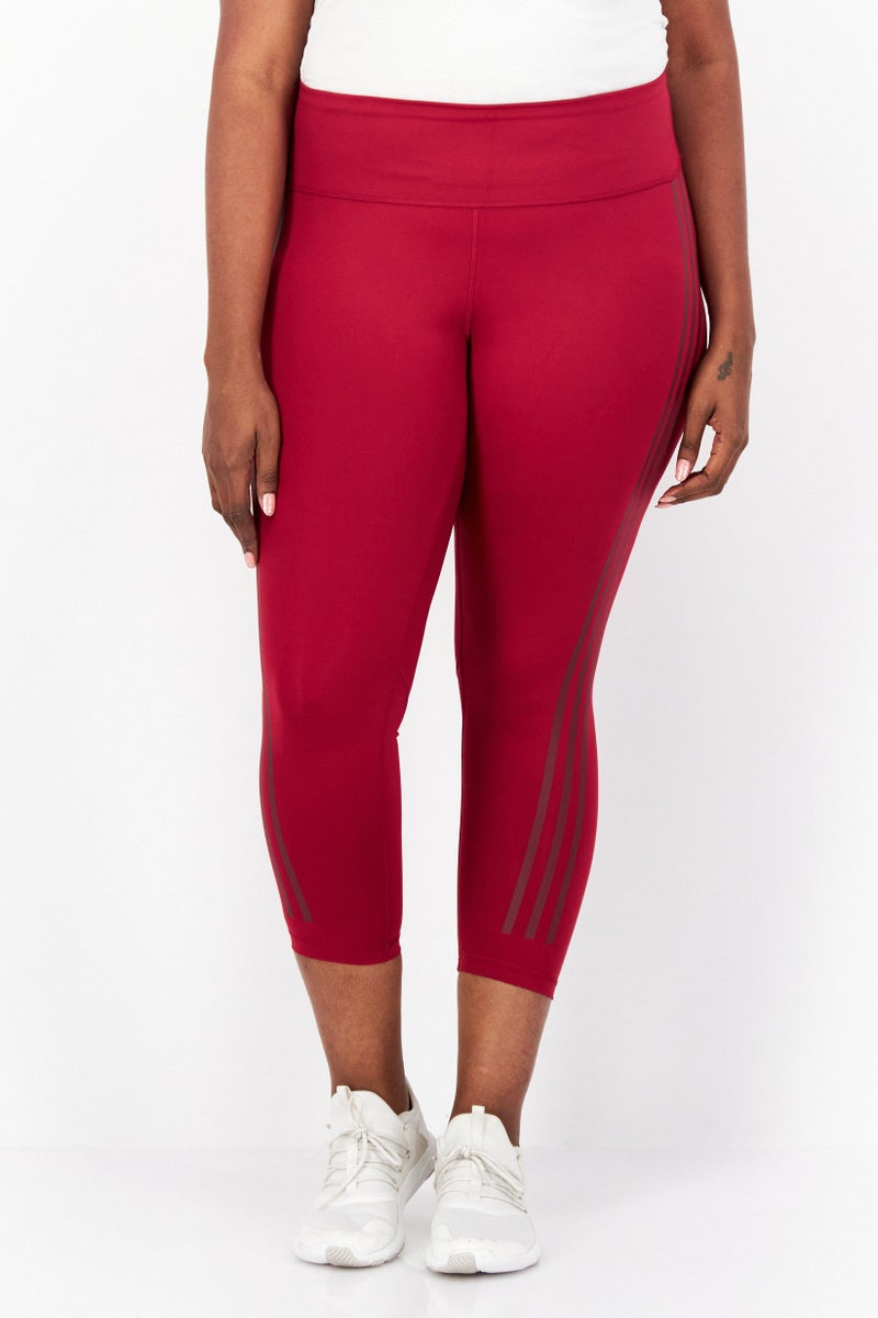 Adidas Women Plus Size High Rise Training Leggings, Maroon - Image 1