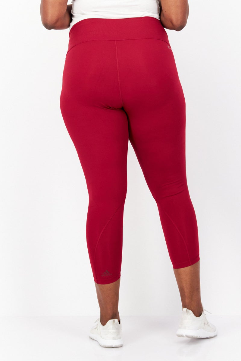 Adidas Women Plus Size High Rise Training Leggings, Maroon - Image 2