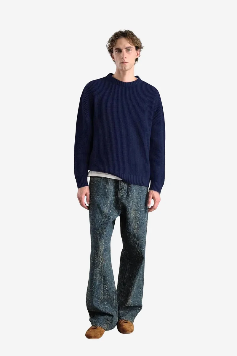 GIESTO Ribbed Crew Neck Sweater
