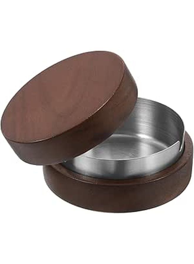 Stainless Steel Ashtray with Lid Reusable Fire Safe Cigarette Holder for Home Office - Image 1