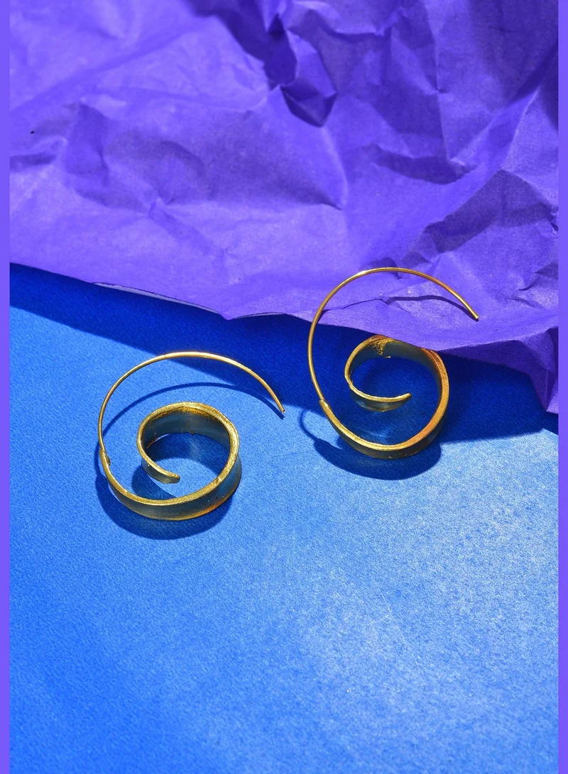 SOHI Gold Plated Designer Drop Earrings
