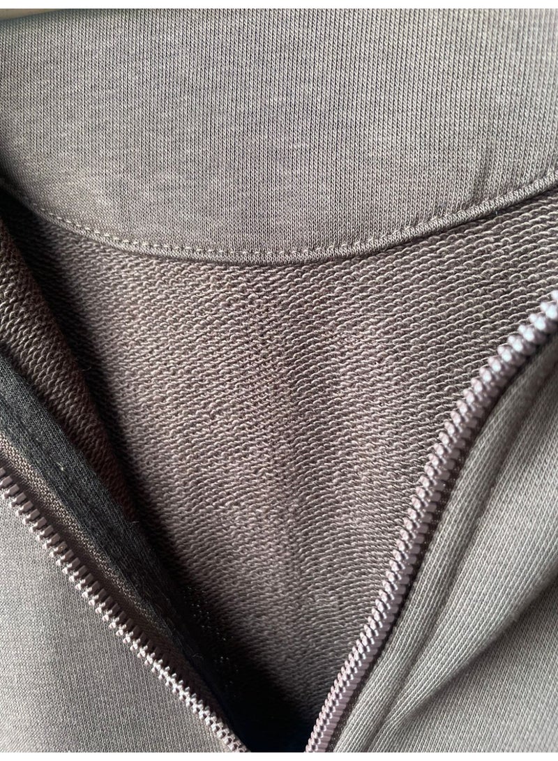 Feathers Oversized Men’s Zip-Up Hoodie 100% Cotton for Winter - Image 3