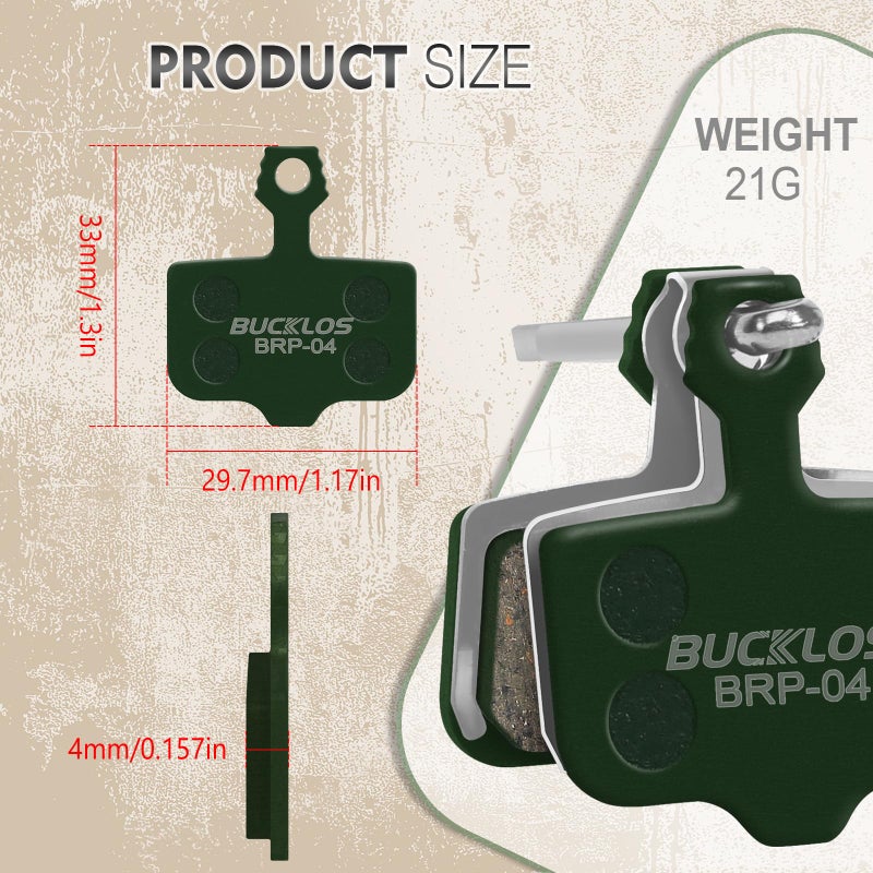 BUCKLOS Bike Disc Brake Pads-Bicycle Disk Brake Pads for Sram Avid Elixir E1 E3 E5 E7 E9 ER ER CR Mag Level TL T Sram XX X0 X7 X9 XXWC DB1 DB3 DB5 for Mountain Bike/Ebike/Road Bike/Scooter - Image 4