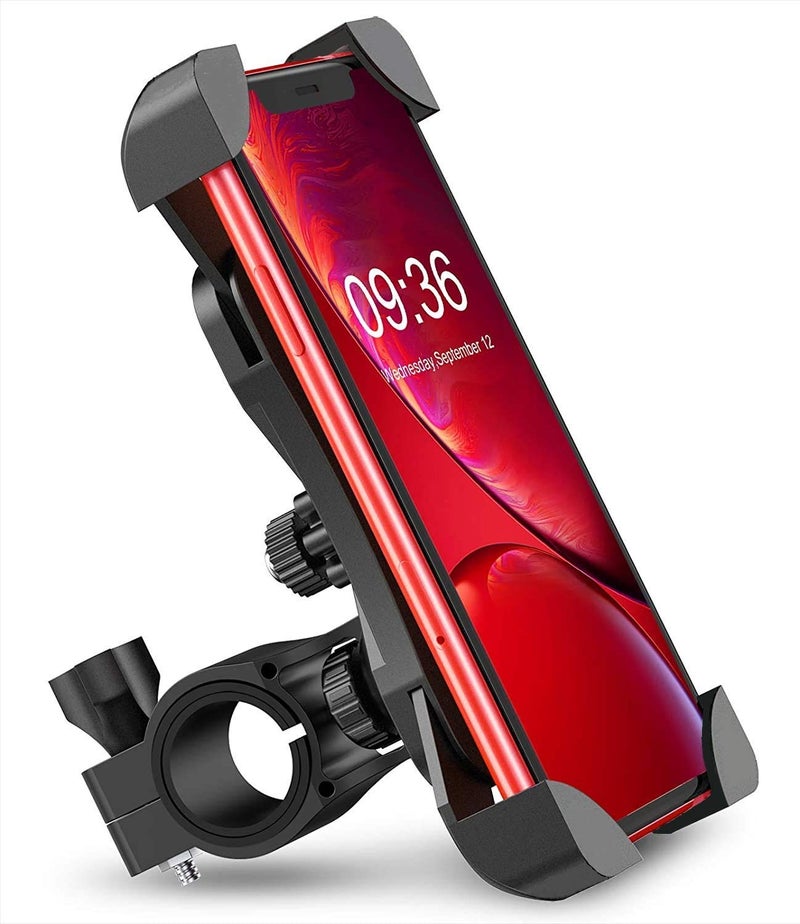 Alexvyan Plastic Universal 360 Degree Adjustable Handlebar Mobile Phone Holder for Bicycle, Bike, Motorcycle, Cycle, Ideal for Maps Video, Suitable for Upto 7 inches Phone, Phone Stand - Image 1