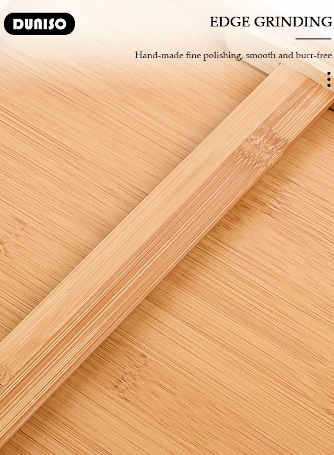 DUNISO Bamboo Food Serving Platter Wooden Tray Bamboo Bed Tray With Folding Legs Great For Portable Lazy Table for Working Reading, Kitchen, Hotels Bars, Coffee, Breakfast In Bed & Tea - Wooden Table - Image 5