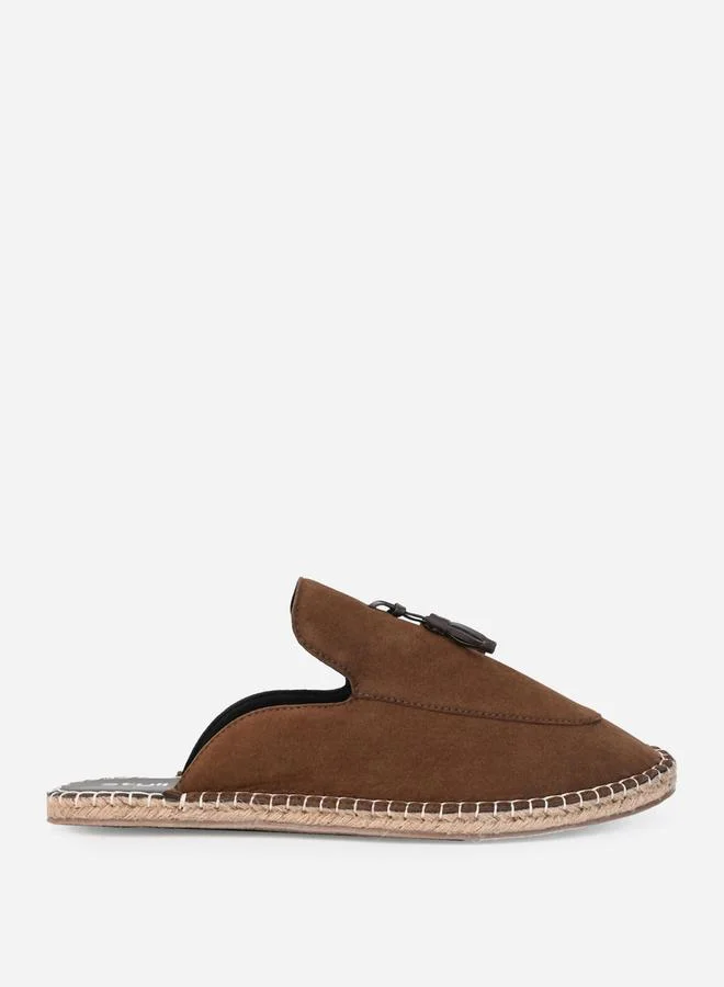 Styli Faux Suede Mule Espadrilles with Tassel