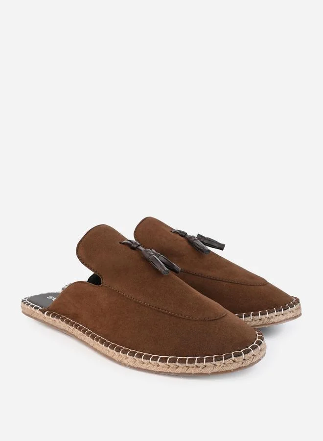 Styli Faux Suede Mule Espadrilles with Tassel