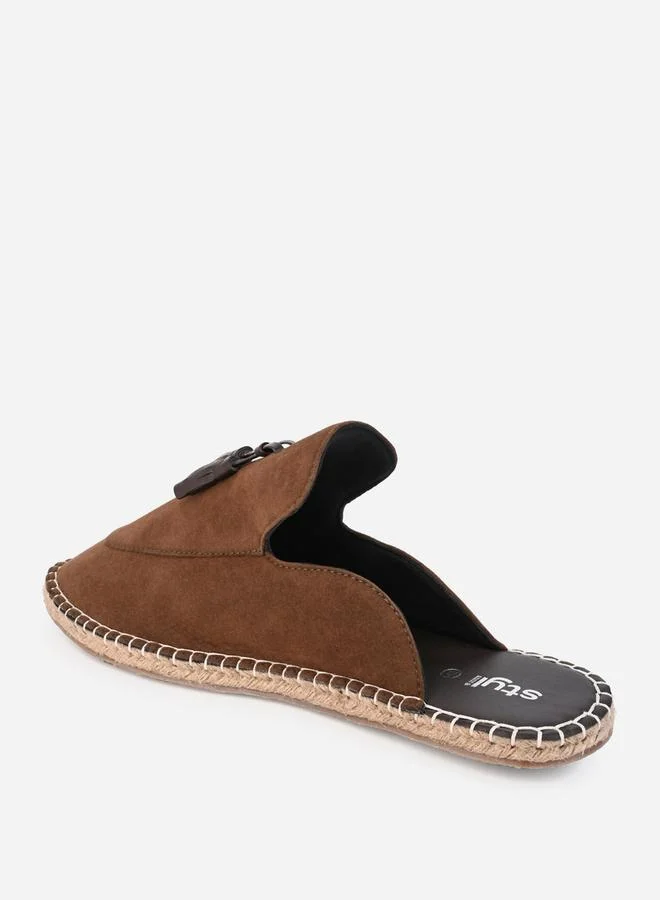 Styli Faux Suede Mule Espadrilles with Tassel