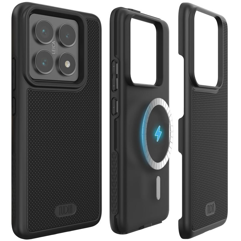 TUDIA MergeGrip Military Grade for Xiaomi 14T Pro 5G Case 2024 Drop Tested Dual Layer Shockproof Slim Heavy Duty Tough Protective Phone Cases Cover Black Magsafe Compatible - Image 2