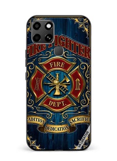 Protective Case Cover For Infinix Smart 6 Fire Fighter Design Multicolour