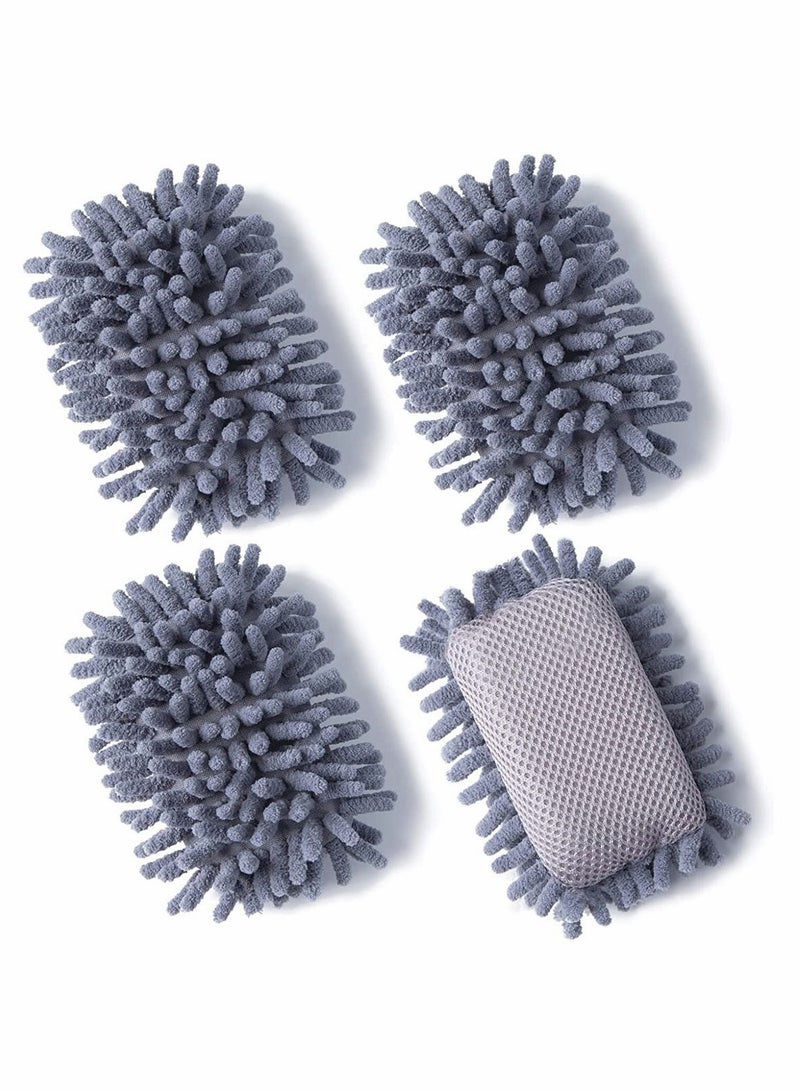 4-Pack Washable Microfiber Shag Whiteboard Erasers, Easy Clean for Classroom, Office and Home Use, Ideal Teacher Supplies for Markers - Image 1