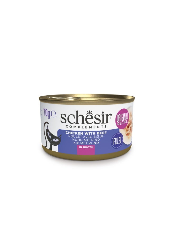 Schesir Complements Cat Wet Food in Broth- Chicken with Beef 70g [MOQ:12pcs] - Image 4