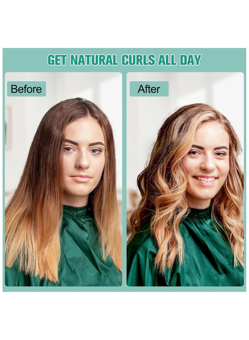 Achieve Heatless Blowouts with 6 PCS Sponge C-Shape Hair Curlers: Reusable Heatless Curlers for Long Hair Green - Image 4