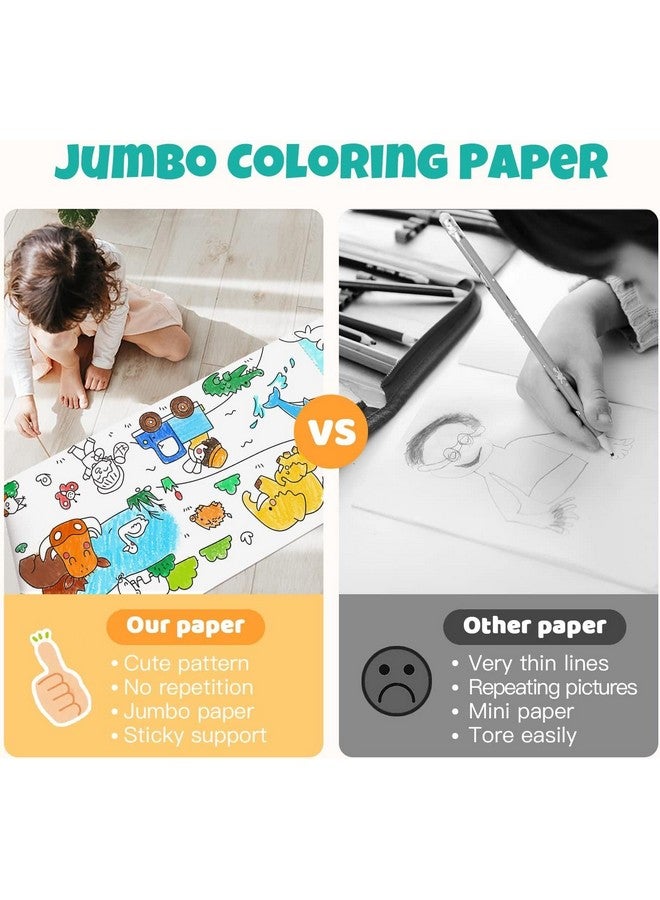 Coloring Re-Stick Drawing Paper Roll for Kids, 118X12 Inch Large Coloring Poster for Toddlers, Art Paper Crafts Gift for Class Home Birthday Party - Image 2