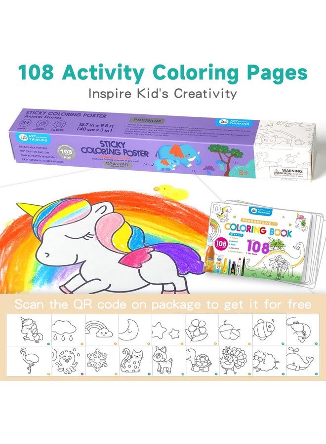Coloring Re-Stick Drawing Paper Roll for Kids, 118X12 Inch Large Coloring Poster for Toddlers, Art Paper Crafts Gift for Class Home Birthday Party - Image 5