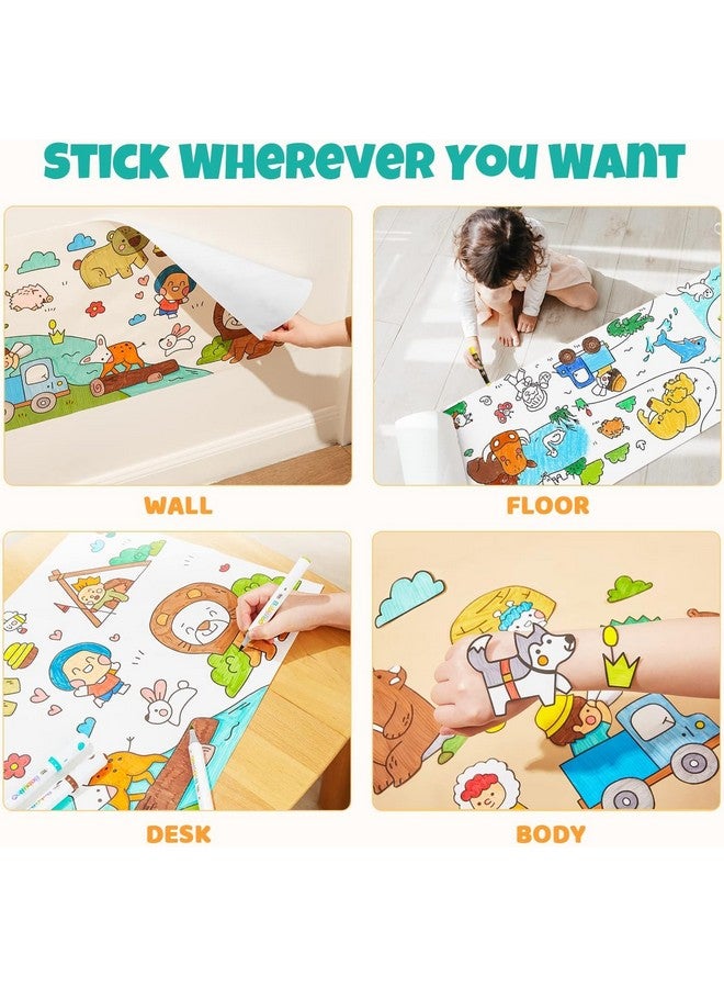 Coloring Re-Stick Drawing Paper Roll for Kids, 118X12 Inch Large Coloring Poster for Toddlers, Art Paper Crafts Gift for Class Home Birthday Party - Image 4