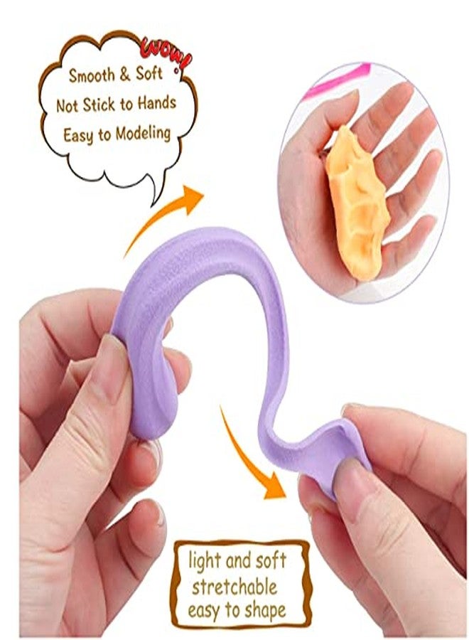 Homeish DIY Air Dry, Non-Toxic, Ultra Light, Colorful Modelling Foam Clay Pack with Tools for Kids (Pack of 12 Pcs) - Image 4