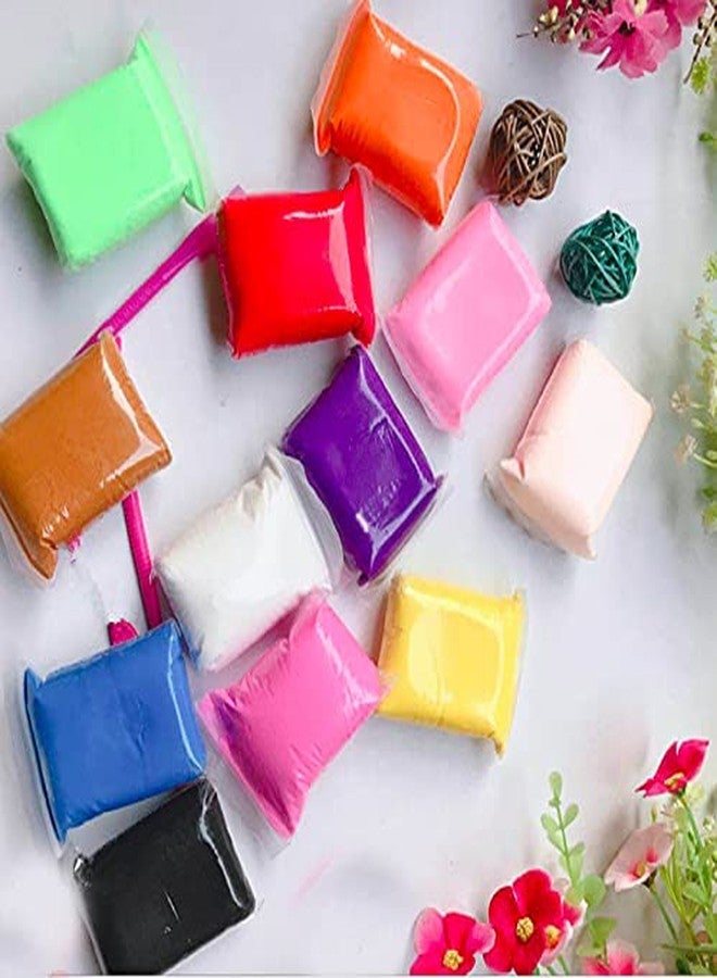 Homeish DIY Air Dry, Non-Toxic, Ultra Light, Colorful Modelling Foam Clay Pack with Tools for Kids (Pack of 12 Pcs) - Image 2