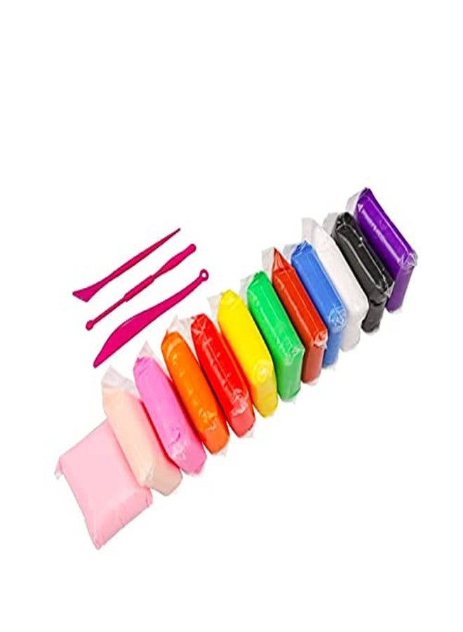 Homeish DIY Air Dry, Non-Toxic, Ultra Light, Colorful Modelling Foam Clay Pack with Tools for Kids (Pack of 12 Pcs) - Image 1