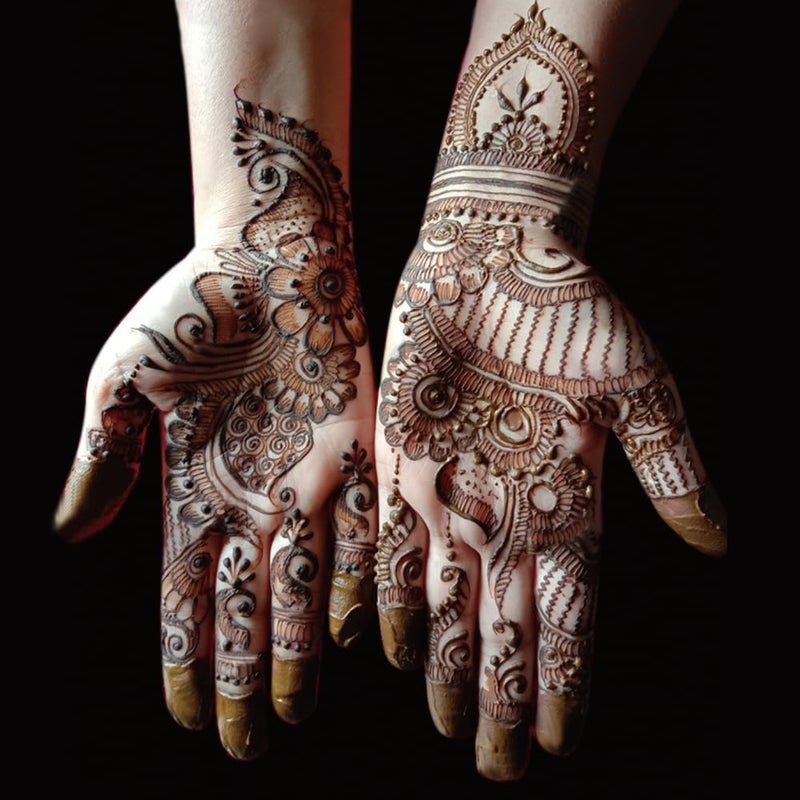 Mzstgh Henna Stencils 9 Sheet Henna Tattoo Kit, Reusable Henna Stickers for Hand Forearm Indian Arabian Self Adhesive Tattoo Templates - Image 4