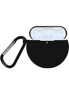 ELTRAZONE Silicone Case Cover for Huawei FreeBuds 3 with Carabiner, Anti-Shock Full Protection, Charging Port Accessibility - Black  - Image 2