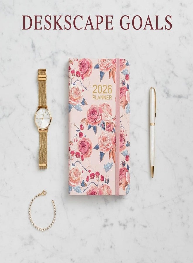 Meisuitd A6 2026 Daily Weekly Monthly Annual Planner with Pink Flower, Small Pocket Planner Notebook Agenda Book For Women - Image 4
