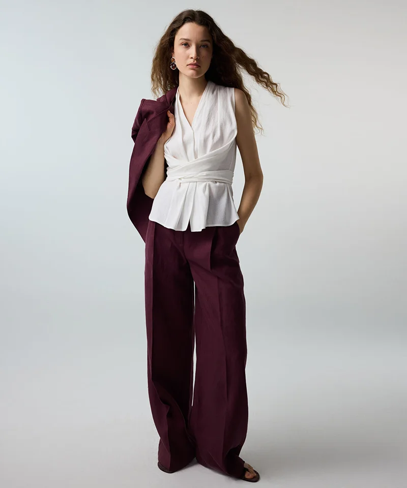 Ipekyol Belted Wide-Leg Linen Trousers