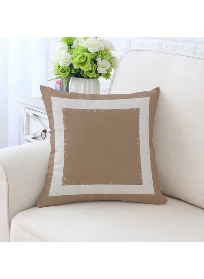 نيبمينينت غطاء وسادة ديكور مزين بطبعة بني/ أبيض