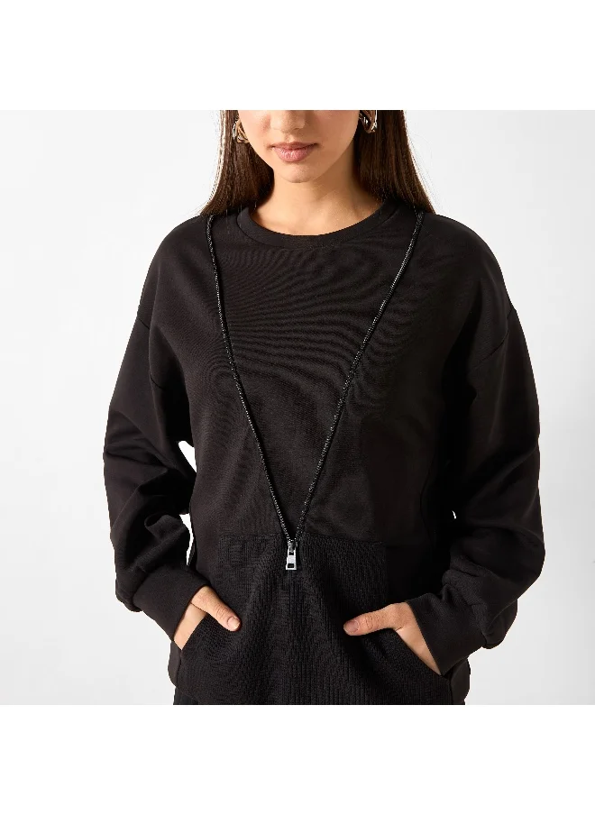 2Xtremz 2Xtremz Zip Detail Sweatshirt with Long Sleeves