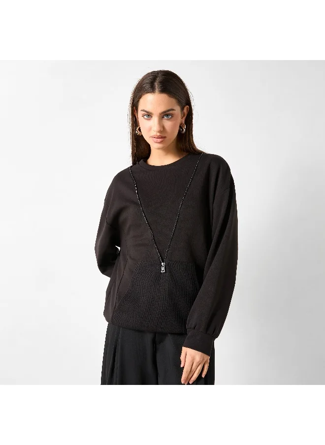 2Xtremz 2Xtremz Zip Detail Sweatshirt with Long Sleeves