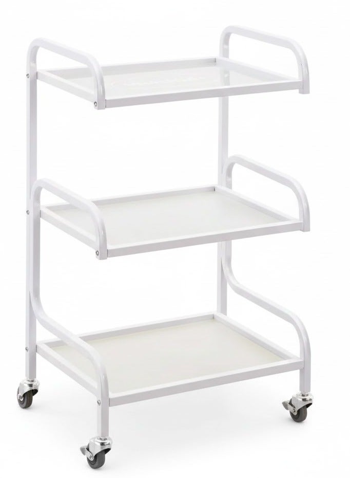 Globalstar Professional Glass Salon Trolley – 3 Shelves for Efficient Salon Storage - Image 1