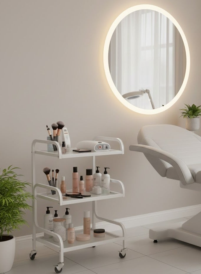 Globalstar Professional Glass Salon Trolley – 3 Shelves for Efficient Salon Storage - Image 5