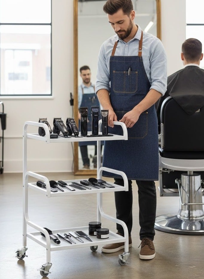 Globalstar Professional Glass Salon Trolley – 3 Shelves for Efficient Salon Storage - Image 3