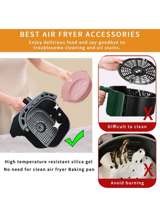 UOUYOO Air Fryer Silicone Pot,3 Pack Air Fryer Silicone Liners Fits 3Qt - 5Qt Air Fryer,Reusable Replacement Of Flammable Parchment Liner Paper Round Non Stick Air Fryers Basket Oven Accessories - Image 4